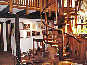 Spiral staircase room